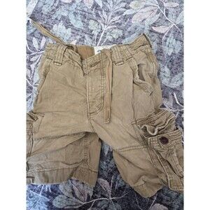 abercrombie kids Boys' Khaki Cargo Shorts Size 10 100% Cotton Adjustable Waist